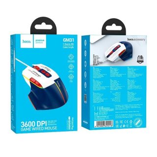 Миша ігрова Hoco GM31 White/Blue