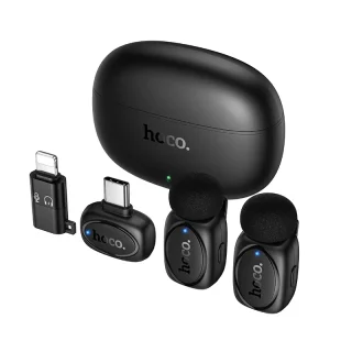 Мікрофон-петличка HOCO L19 Graceful dual-mic (iP/Type-C) Black 6942007655477