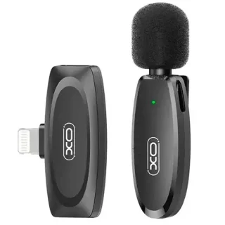 Міні мікрофон XO MKF08B Lightning wireless Collarclip Black