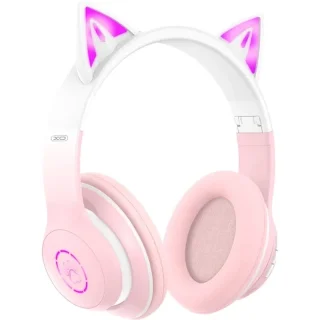 Навушники XO BE38 Cats Ear Colourful Lights Pink