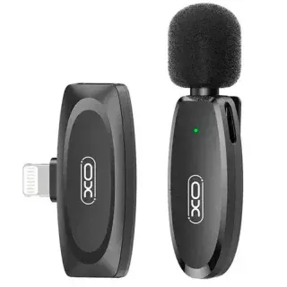 Міні мікрофон XO MKF08B Lightning wireless Collarclip Black