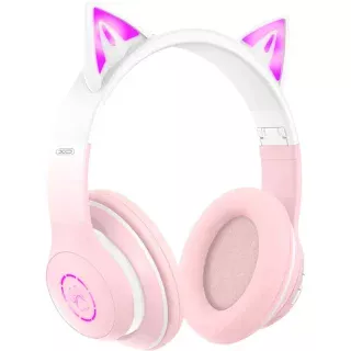 Навушники XO BE38 Cats Ear Colourful Lights Pink